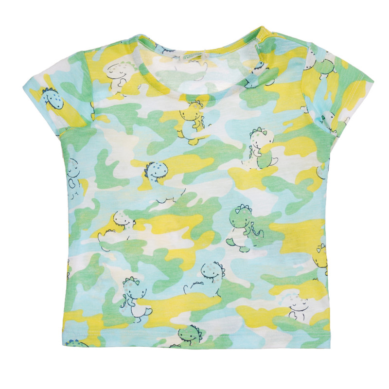 Tricou din bumbac cu imprimeu grafic pentru bebeluș, multicolor  225255