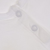 Tricou din bumbac cu inscripție brodată de marcă, alb Benetton 225268 2
