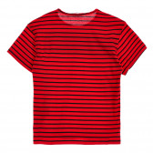 Tricou din bumbac în dungi roșii și negre Sisley 225272 3