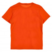 Tricou din bumbac cu imprimeu de chitară, portocaliu Benetton 225317 3