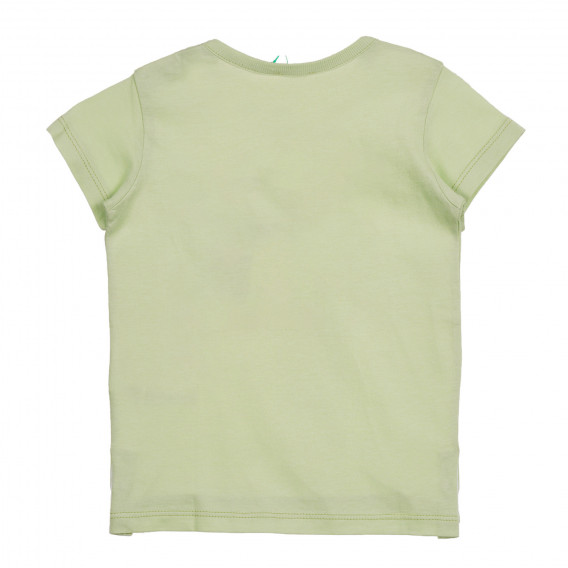 Tricou din bumbac cu nasturi în partea de jos pentru un bebeluși, verde Benetton 225365 3