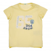 Tricou de bumbac pentru bebeluși, galben Benetton 225366 