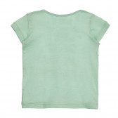 Tricou din bumbac cu inscripție pentru bebeluși, în verde Benetton 225413 3