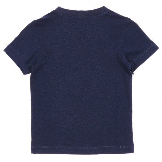 Tricou din bumbac cu inscripție pentru bebeluș, albastru închis Benetton 225439 4