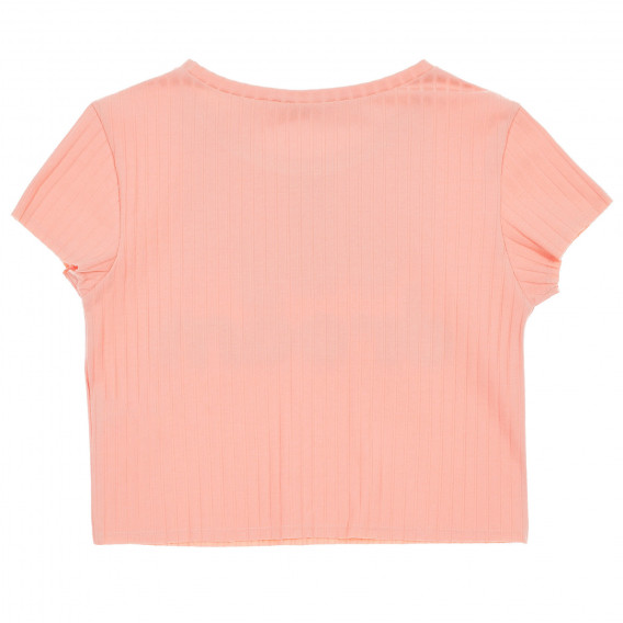 Bluză cu mâneci scurte și aplicație de paiete, roz Sisley 225443 4