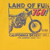 Tricou din bumbac cu imprimeu și inscripție, în galben Benetton 225453 2