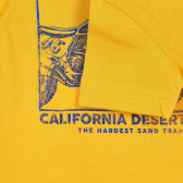 Tricou din bumbac cu imprimeu și inscripție, în galben Benetton 225454 3
