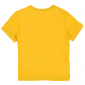 Tricou din bumbac cu imprimeu și inscripție, în galben Benetton 225455 4