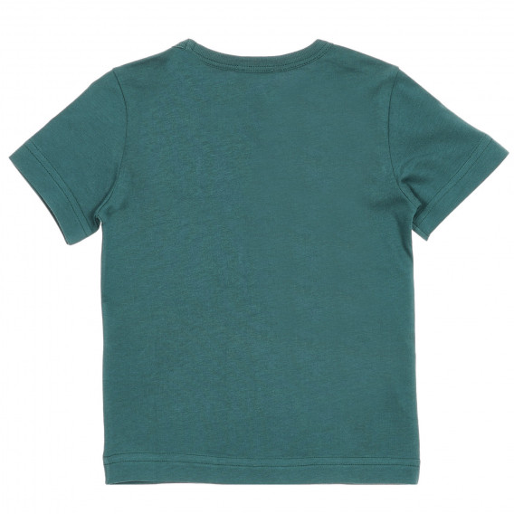 Tricou din bumbac cu imprimeu și inscripție, verde Benetton 225467 4
