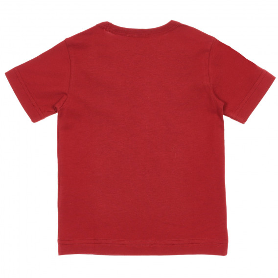 Tricou din bumbac cu imprimeu motociclist, roșu Benetton 225475 4