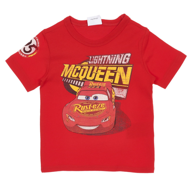 Tricou din bumbac pentru bebeluși cu imprimeu din filmul Cars, roșu  225480