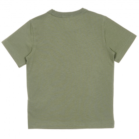 Tricou din bumbac cu imprimeu de chitară, verde Benetton 225495 4