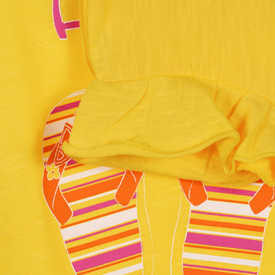 Bluză din bumbac cu bucle și imprimeu pentru bebeluș, galben Benetton 225534 3