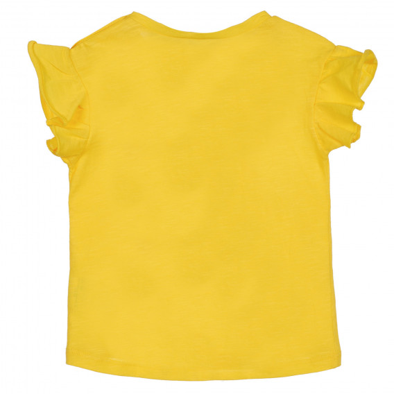 Bluză din bumbac cu bucle și imprimeu pentru bebeluș, galben Benetton 225535 4