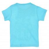 Tricou din bumbac cu imprimeu de palmier pentru bebeluș, albastru deschis Benetton 225543 4