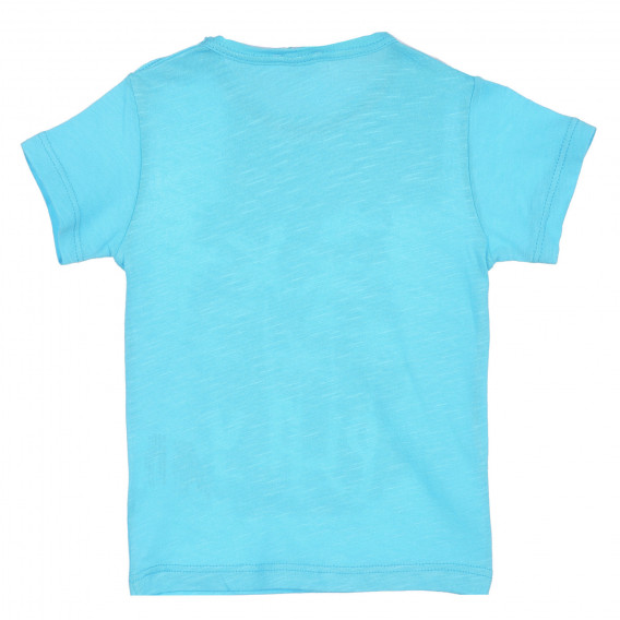 Tricou din bumbac cu imprimeu de palmier pentru bebeluș, albastru deschis Benetton 225543 4