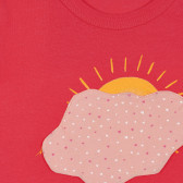 Tricou din bumbac cu aplicație pentru bebeluși, roșu Benetton 225549 2