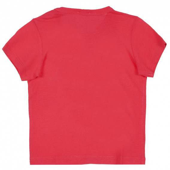 Tricou din bumbac cu aplicație pentru bebeluși, roșu Benetton 225551 4