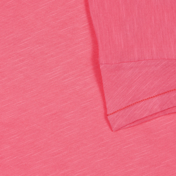 Tricou din bumbac cu inscripție, roz Benetton 225566 3