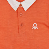 Bluză din bumbac cu accente albe pentru bebeluș, portocaliu Benetton 225581 2