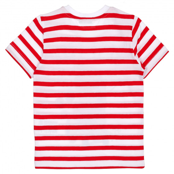Tricou cu imprimeu grafic în dungi albe și roșii pentru un bebeluș Benetton 225591 4