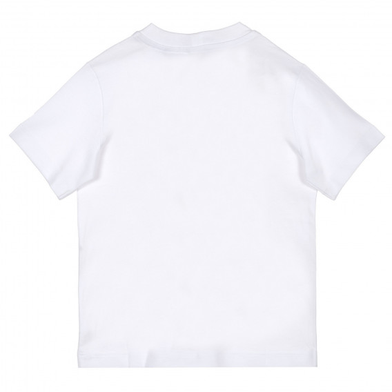 Tricou din bumbac cu inscripție, în culoare albă Benetton 225619 4