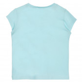 Tricou din bumbac cu inscripție de marcă pentru bebeluș, albastru deschis Benetton 225659 4