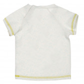 Tricou din bumbac cu imprimeu figural pentru bebeluși, alb Benetton 225674 4