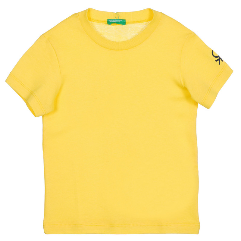 Tricou din bumbac cu sigla mărcii pentru bebeluș, galben  225687