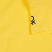 Tricou din bumbac cu sigla mărcii pentru bebeluș, galben Benetton 225688 2