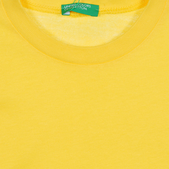Tricou din bumbac cu sigla mărcii pentru bebeluș, galben Benetton 225689 3