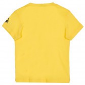 Tricou din bumbac cu sigla mărcii pentru bebeluș, galben Benetton 225690 4