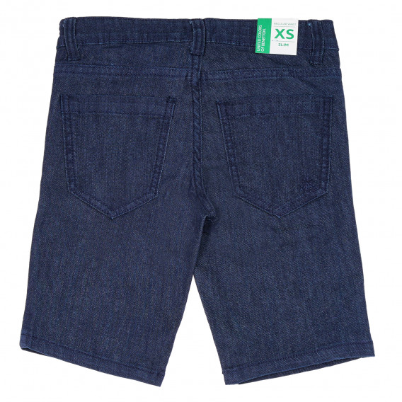 Pantaloni scurți din denim, pe albastru Benetton 225710 8
