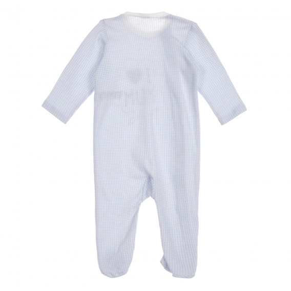 Salopetă din bumbac cu pantaloni cu botoșei, alb cu albastru pentru bebeluși Benetton 226848 3
