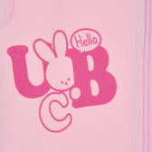Set de hanorac din bumbac și pantaloni pentru bebeluși, roz Benetton 226850 2