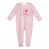 Salopetă din bumbac cu pantaloni cu botoșei și imprimeu floral pentru bebeluși, roz Benetton 226855 