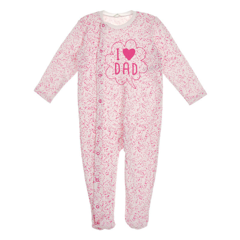 Salopetă din bumbac cu pantaloni cu botoșei și imprimeu floral pentru bebeluși, roz  226855