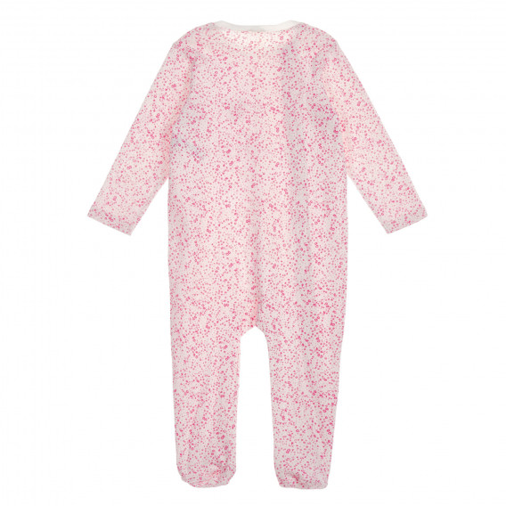 Salopetă din bumbac cu pantaloni cu botoșei și imprimeu floral pentru bebeluși, roz Benetton 226857 3