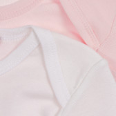 Set de două body-uri cu mânecă lungă din bumbac pentru bebeluși, alb și roz Benetton 226871 5