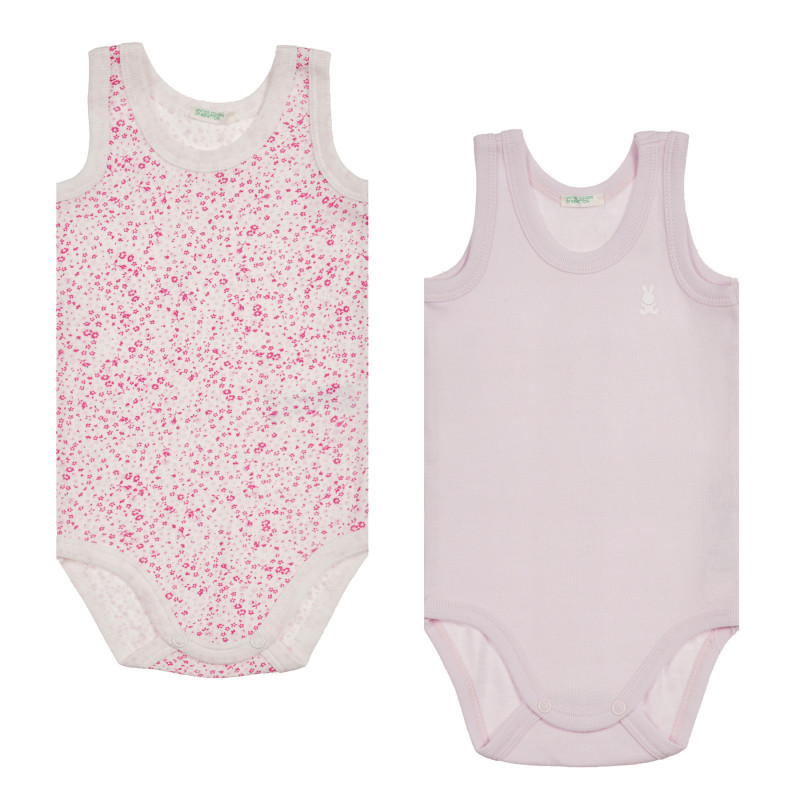 Set de două body-uri din bumbac pentru bebeluși, roz și violet  226879