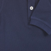 Tricou din bumbac cu guler, albastru închis Benetton 226898 3