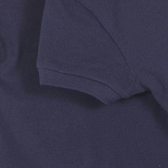 Tricou din bumbac cu guler și logo-ul mărcii, albastru închis Benetton 226906 3