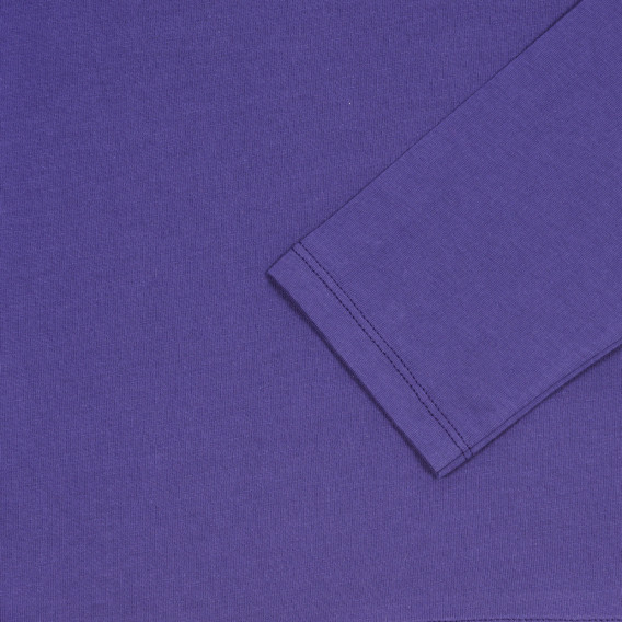 Bluză din bumbac cu imprimeu floral și inscripție, violet Benetton 226946 3