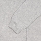 Bluză tricotată din bumbac cu sigla mărcii, gri Benetton 226978 3