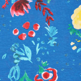 Bluză din bumbac cu volane și imprimeu floral, albastru Benetton 227026 2