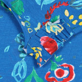 Bluză din bumbac cu volane și imprimeu floral, albastru Benetton 227027 3