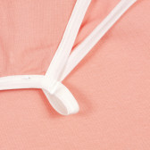 Bluză din bumbac cu margini albe și broderii, roz Sisley 227051 3