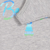 Bluză din bumbac cu inscripția mărcii pentru bebeluși, gri Benetton 227059 3