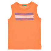 Bluză din bumbac cu imprimeu pentru bebeluși, portocaliu Benetton 227073 
