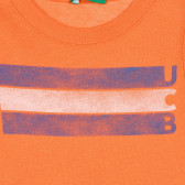 Bluză din bumbac cu imprimeu pentru bebeluși, portocaliu Benetton 227074 2